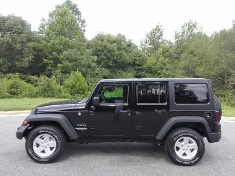Black Jeep Wrangler Unlimited Sport 4x4.  Click to enlarge.