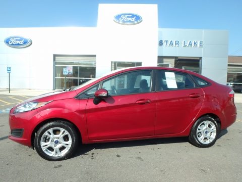 Ruby Red Ford Fiesta SE Sedan.  Click to enlarge.