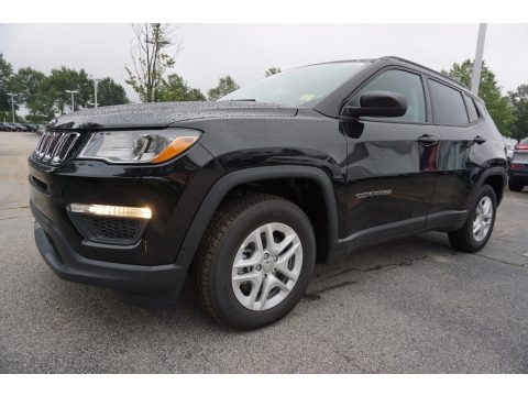 Diamond Black Crystal Pearl Jeep Compass Sport.  Click to enlarge.