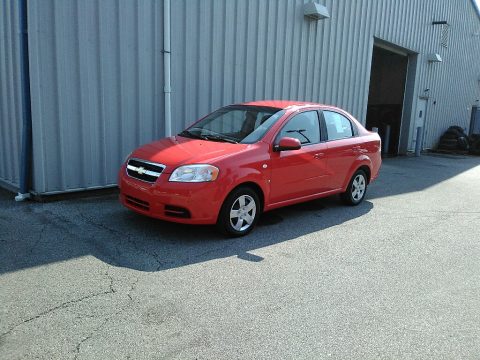 Victory Red Chevrolet Aveo LS Sedan.  Click to enlarge.