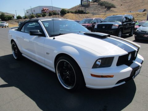 Performance White Ford Mustang GT Premium Convertible.  Click to enlarge.