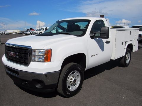 Summit White GMC Sierra 2500HD Work Truck Regular Cab Commercial.  Click to enlarge.