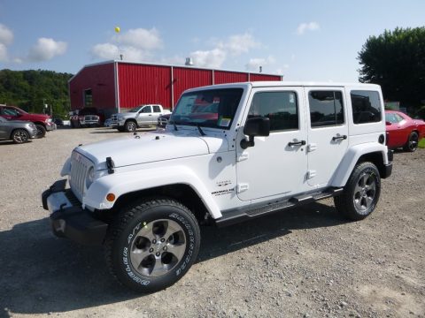 Bright White Jeep Wrangler Unlimited Sahara 4x4.  Click to enlarge.