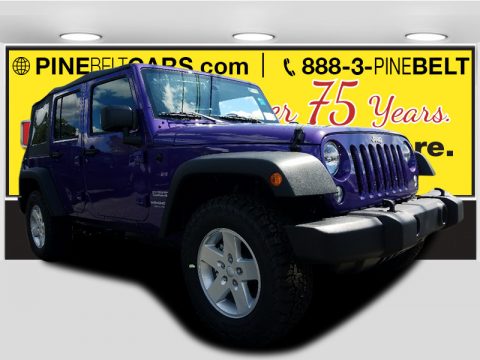 Extreme Purple Jeep Wrangler Unlimited Sport 4x4.  Click to enlarge.