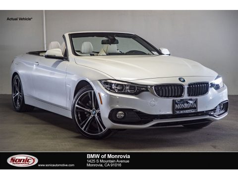 Mineral White Metallic BMW 4 Series 430i Convertible.  Click to enlarge.