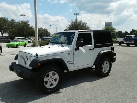 Bright White Jeep Wrangler Sport 4x4.  Click to enlarge.