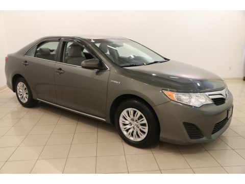 Cypress Green Metallic Toyota Camry Hybrid LE.  Click to enlarge.
