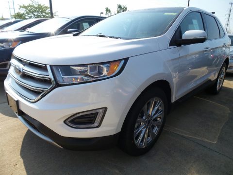 White Platinum Metallic Ford Edge Titanium AWD.  Click to enlarge.