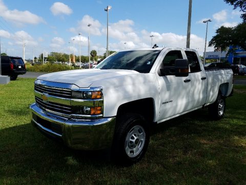 Summit White Chevrolet Silverado 2500HD Work Truck Double Cab.  Click to enlarge.