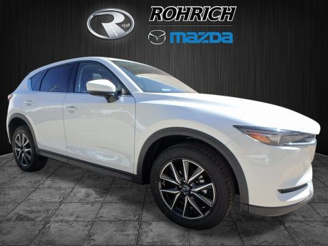 Crystal White Pearl Mazda CX-5 Grand Touring AWD.  Click to enlarge.