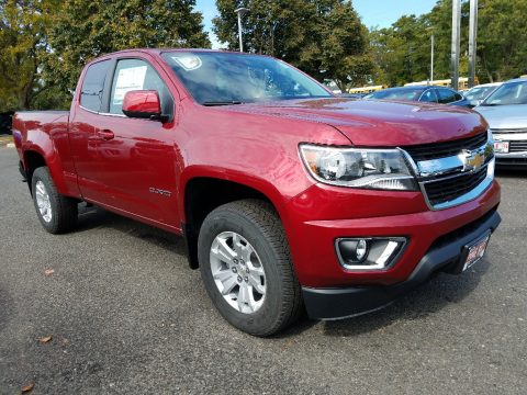 Cajun Red Tintcoat Chevrolet Colorado LT Extended Cab 4x4.  Click to enlarge.