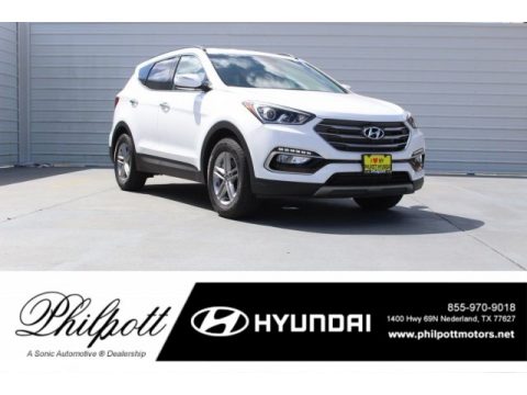 Pearl White Hyundai Santa Fe Sport .  Click to enlarge.