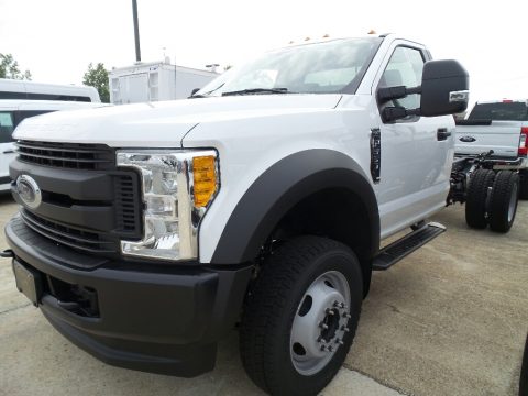 Oxford White Ford F550 Super Duty XL Regular Cab 4x4 Chassis.  Click to enlarge.