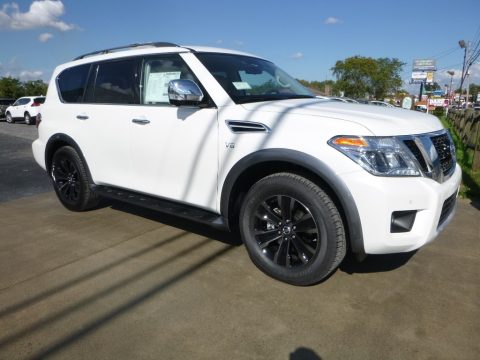 Pearl White Nissan Armada Platinum 4x4.  Click to enlarge.