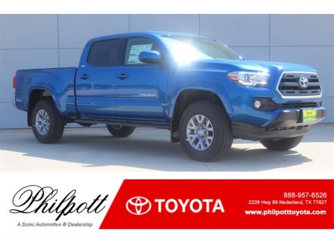 Blazing Blue Pearl Toyota Tacoma SR5 Double Cab.  Click to enlarge.