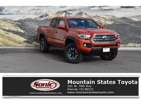 Inferno Orange Toyota Tacoma TRD Off Road Double Cab 4x4.  Click to enlarge.