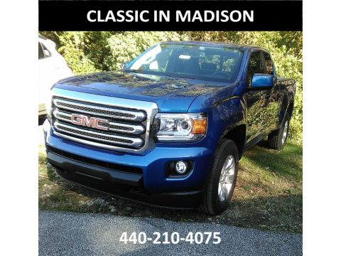 Marine Blue Metallic GMC Canyon SLE Extended Cab 4x4.  Click to enlarge.