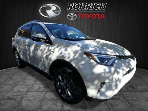 Blizzard White Pearl Toyota RAV4 Limited AWD Hybrid.  Click to enlarge.