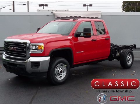Cardinal Red GMC Sierra 2500HD Double Cab 4x4 Chassis.  Click to enlarge.