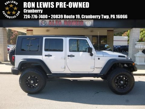 Bright Silver Metallic Jeep Wrangler Unlimited Rubicon 4x4.  Click to enlarge.