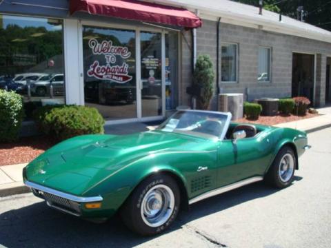 Brands Hatch Green Metallic Chevrolet Corvette Stingray Convertible.  Click to enlarge.