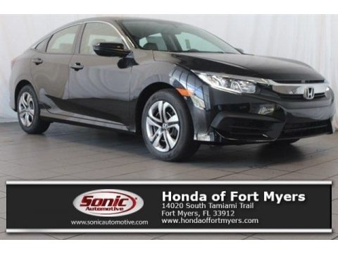 Crystal Black Pearl Honda Civic LX Sedan.  Click to enlarge.
