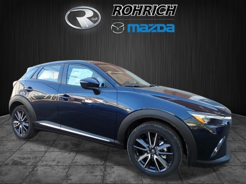 Deep Crystal Blue Mica Mazda CX-3 Grand Touring AWD.  Click to enlarge.