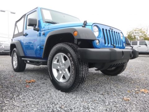 Hydro Blue Pearl Jeep Wrangler Sport.  Click to enlarge.