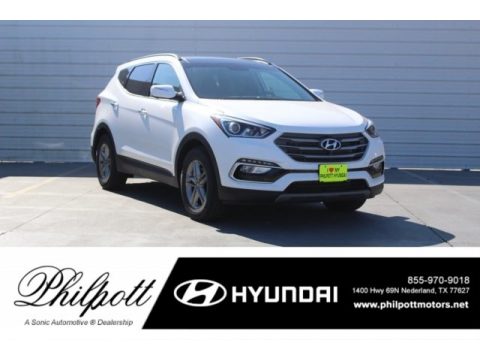 Pearl White Hyundai Santa Fe Sport .  Click to enlarge.