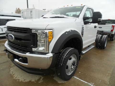 Oxford White Ford F550 Super Duty XL Regular Cab 4x4 Chassis.  Click to enlarge.