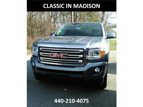 Satin Steel Metallic GMC Canyon SLE Extended Cab 4x4.  Click to enlarge.