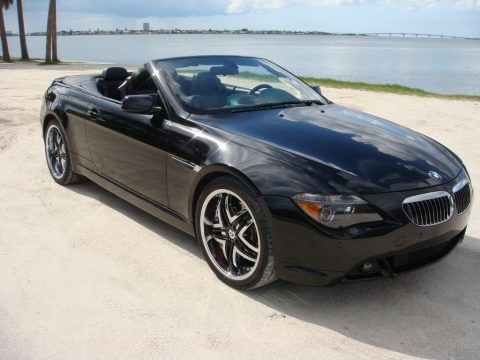 Jet Black BMW 6 Series 645i Convertible.  Click to enlarge.