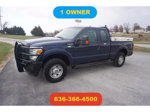 Dark Blue Pearl Metallic Ford F250 Super Duty XL SuperCab 4x4.  Click to enlarge.