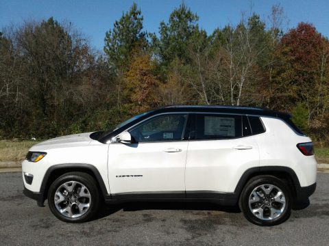 Pearl White Tri–Coat Jeep Compass Limited.  Click to enlarge.
