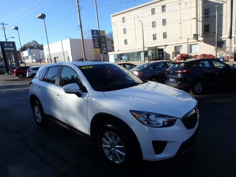 Crystal White Pearl Mica Mazda CX-5 Touring AWD.  Click to enlarge.