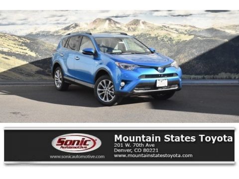 Electric Storm Blue Toyota RAV4 Limited AWD Hybrid.  Click to enlarge.