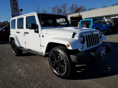 Bright White Jeep Wrangler Unlimited Altitude 4x4.  Click to enlarge.
