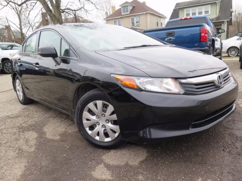 Crystal Black Pearl Honda Civic LX Sedan.  Click to enlarge.