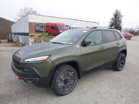 Olive Green Pearl Jeep Cherokee Trailhawk 4x4.  Click to enlarge.