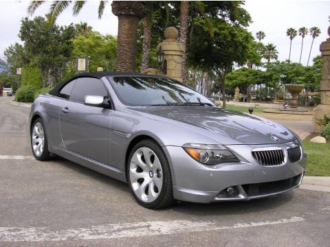 Silver Grey Metallic BMW 6 Series 645i Convertible.  Click to enlarge.
