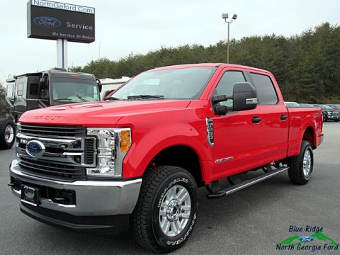 Race Red Ford F250 Super Duty XL Crew Cab 4x4.  Click to enlarge.