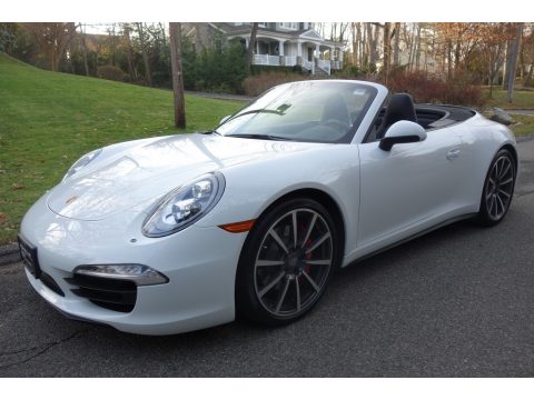 White Porsche 911 Carrera 4S Cabriolet.  Click to enlarge.