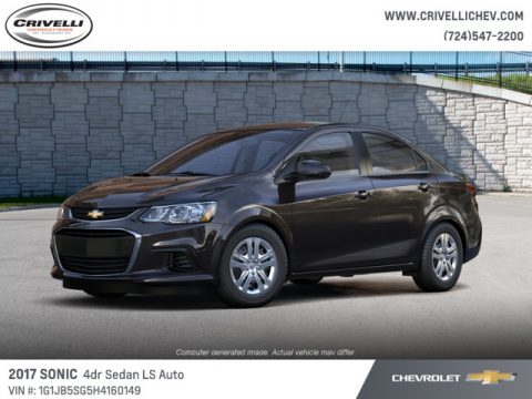 Mosaic Black Metallic Chevrolet Sonic LS Sedan.  Click to enlarge.