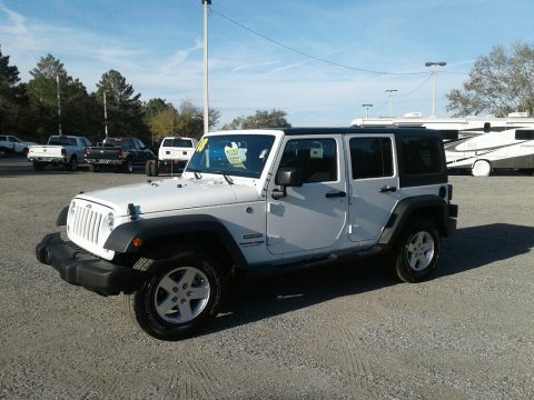 Bright White Jeep Wrangler Unlimited Sport 4x4.  Click to enlarge.