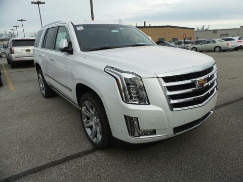 Crystal White Tricoat Cadillac Escalade Premium Luxury 4WD.  Click to enlarge.