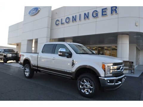 White Platinum Ford F350 Super Duty King Ranch Crew Cab 4x4.  Click to enlarge.