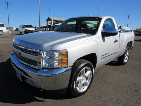 Silver Ice Metallic Chevrolet Silverado 1500 Work Truck Regular Cab.  Click to enlarge.