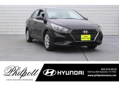 Absolute Black Hyundai Accent SE.  Click to enlarge.