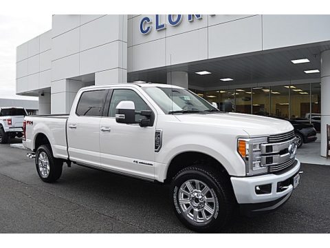 White Platinum Metallic Ford F250 Super Duty Limited Crew Cab 4x4.  Click to enlarge.