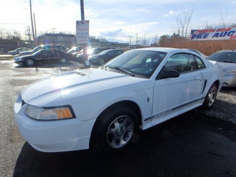 Crystal White Ford Mustang V6 Coupe.  Click to enlarge.